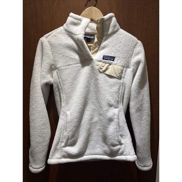 Patagonia Jackets & Blazers - Patagonia Sweater Womens XS Ivory White Jacket Fleece Re-Tool Snap-T Pullover
